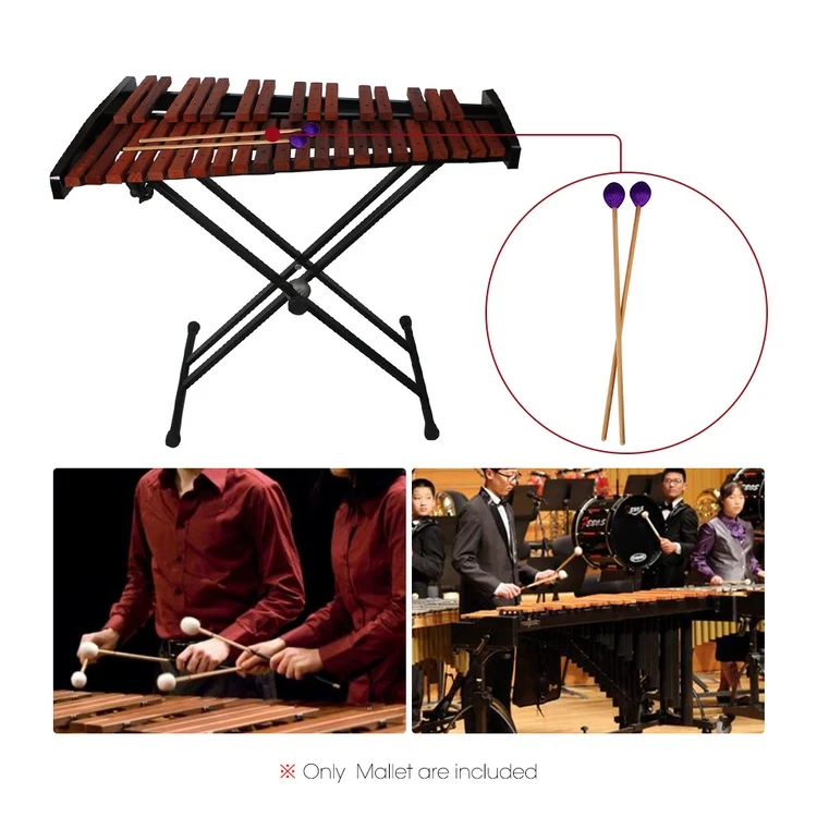 Middle Marimba Stick Mallets Xylophone Glockensplel Mallet with Beech Handle Percussion Kit Musical Instrument Mallet