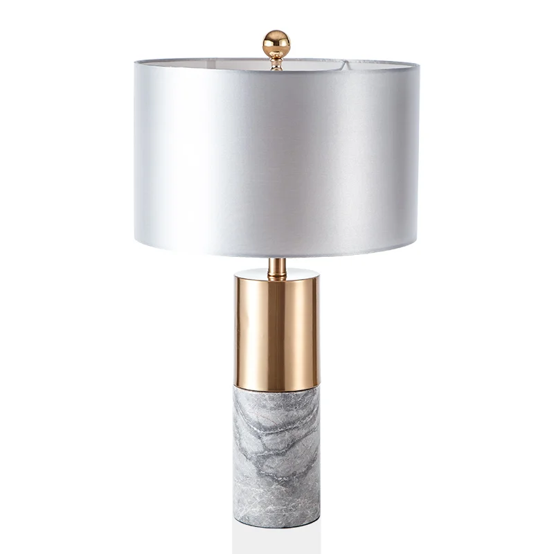 Американская простая прикроватная лампа для гостиной, спальни, современная настольная мраморная лампа с естественным декором и покрытием