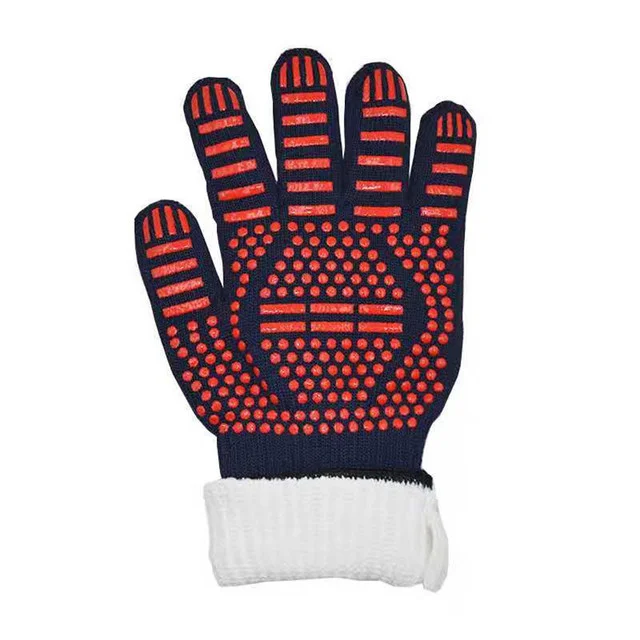 High heat resistance oven grill gloves heat resistant with fingers restaurant gloves
