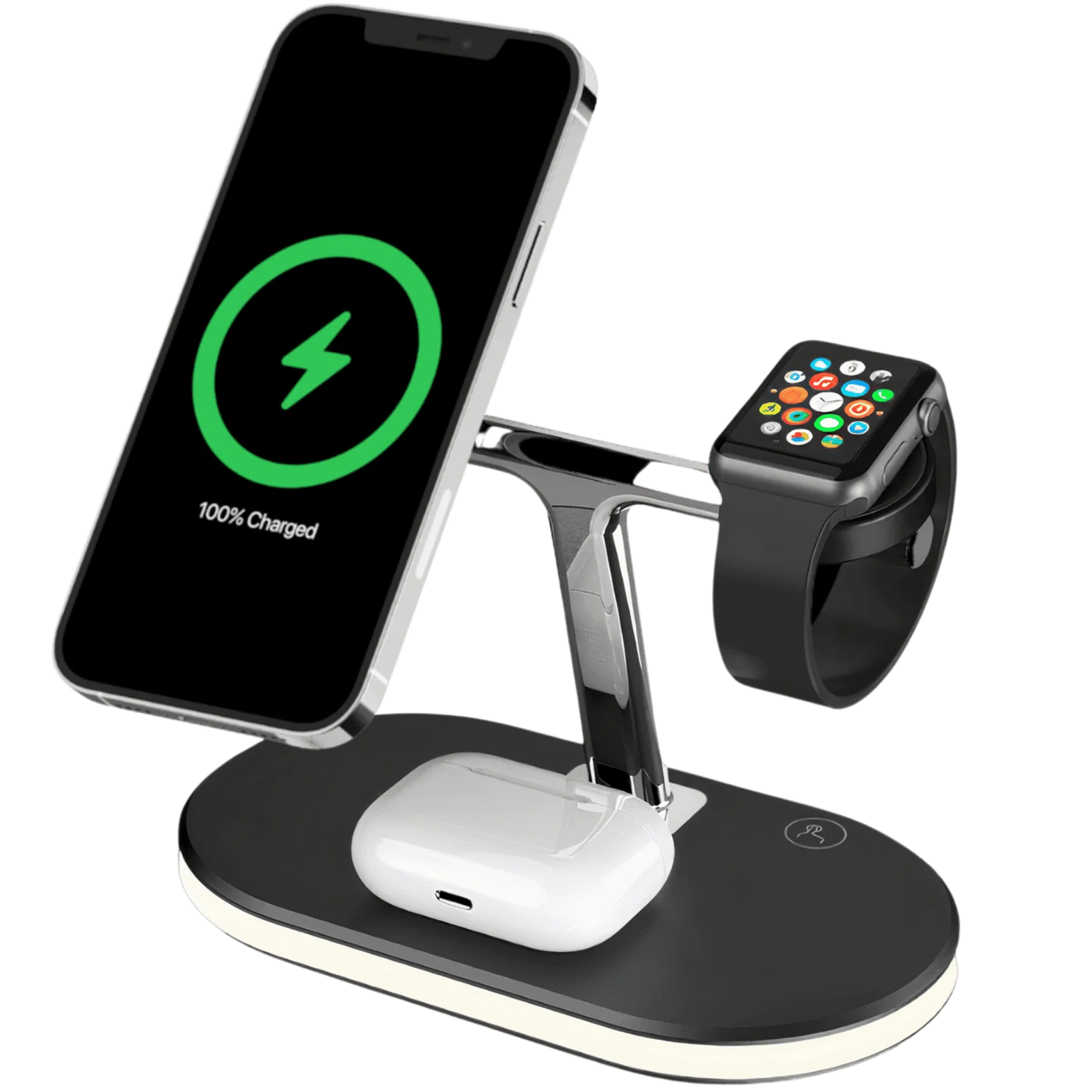 Detachable Wireless Charging Station with Touch On/Off Lamp Max 30W  3 in 1 Magnetic Wireless Charger