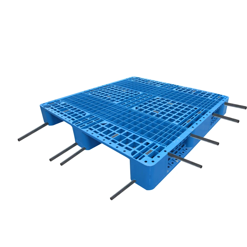 Steel inside 3 runners grid surface HDPE plastic pallet 1200x1200x160mm warehouse racking logistics use
