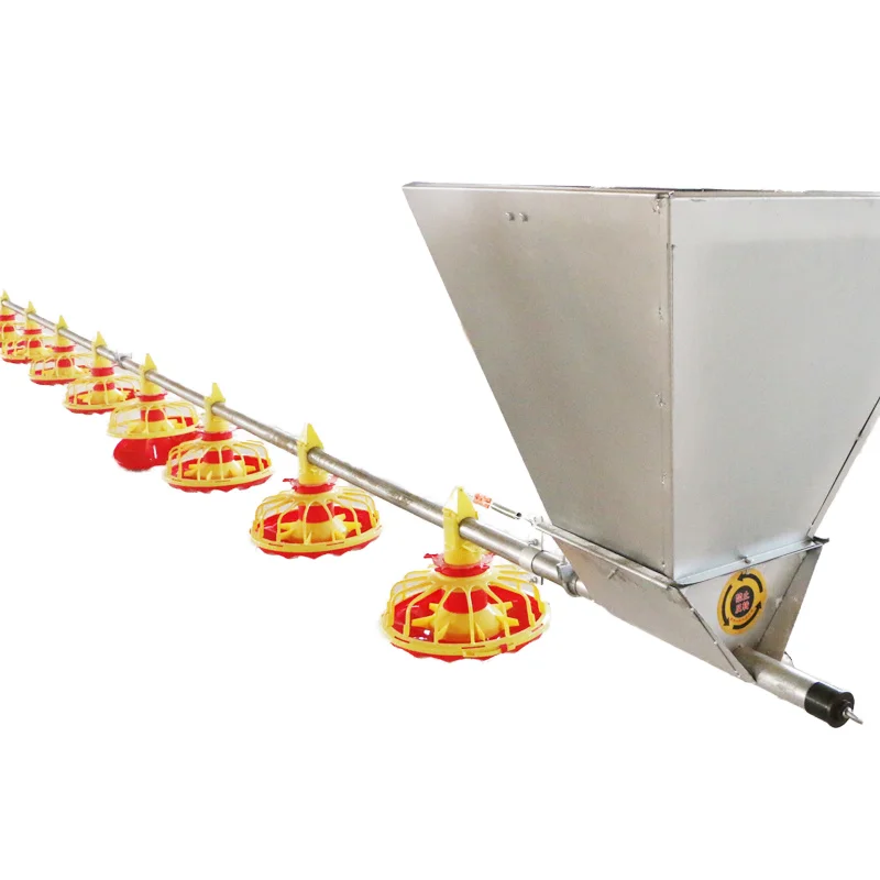 Automatic poultrypan  feeding line and nipple drinker line chicken feeder pan