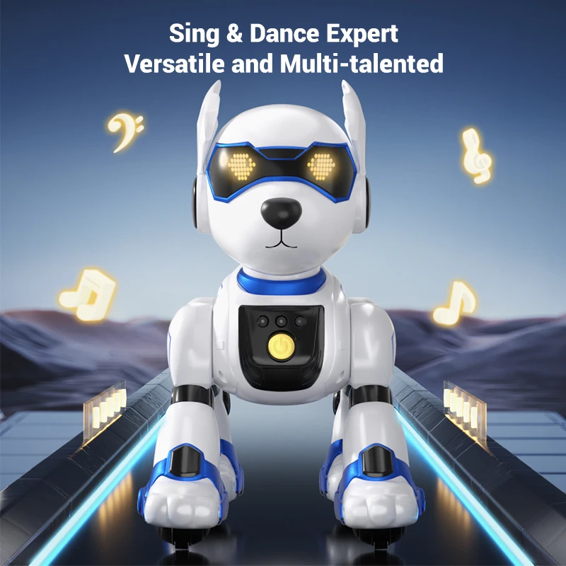 SJY-R27 Intelligent Interactive RC robot dog with wheel control voice control multi-function remote control toy robot dog