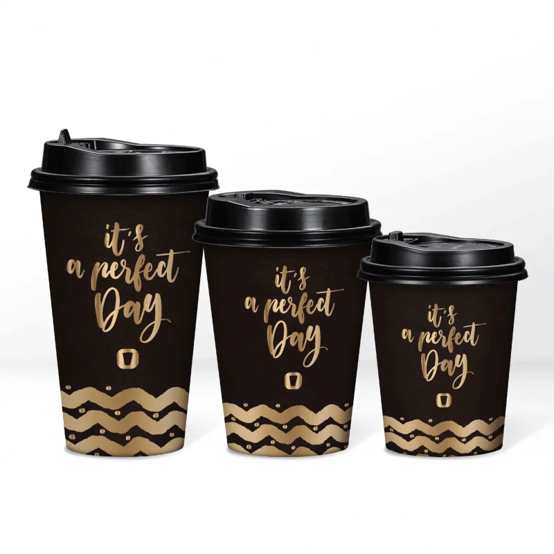 LOKYO Takeaway food grade 8oz 12oz 16oz wholesale hot coffee disposable paper cups with logo