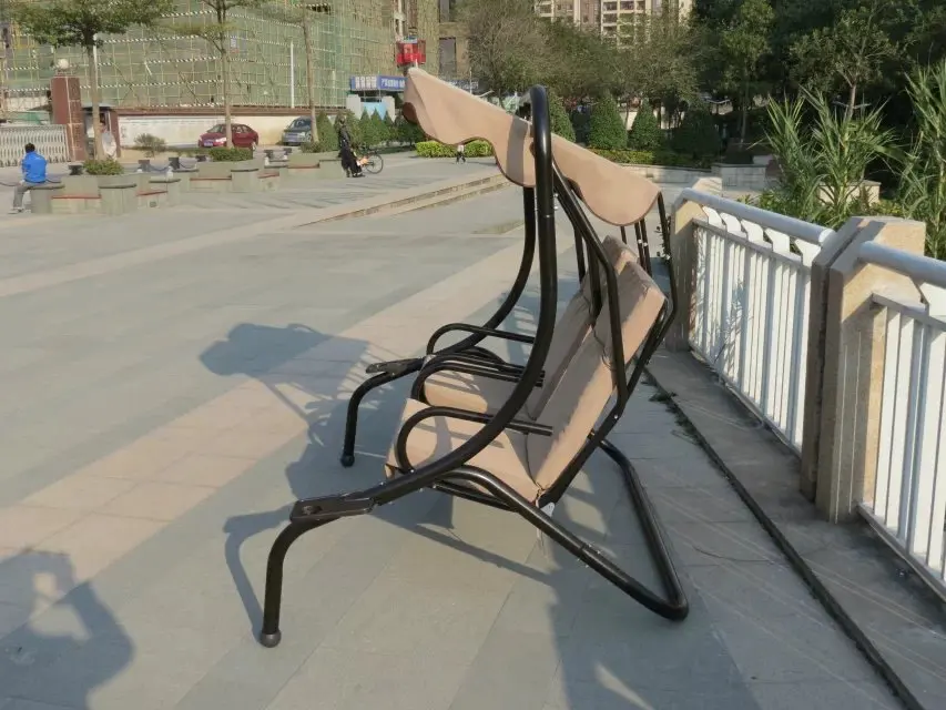 Garden 2 seat Double Hanging Swing outdoor metal furniture hanging chair garden swing chair with canopy patio swings