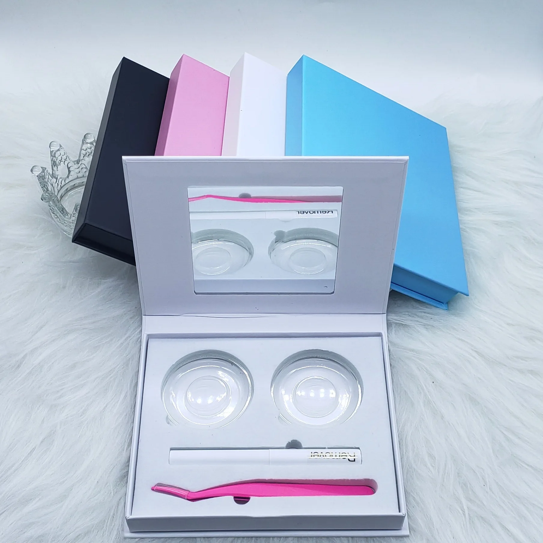 Segmented lashes packaging private label DIY eyelash cluster 3D faux mink silk segmented pre-cut lash cluster kit box wholesale