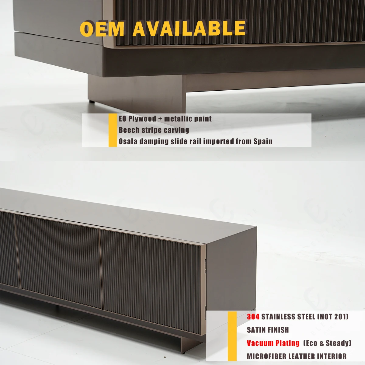 Stainless Steel Wall Unit Tv Cabinet Modern Design Luxury Extra Wide Tv Console TV Unit