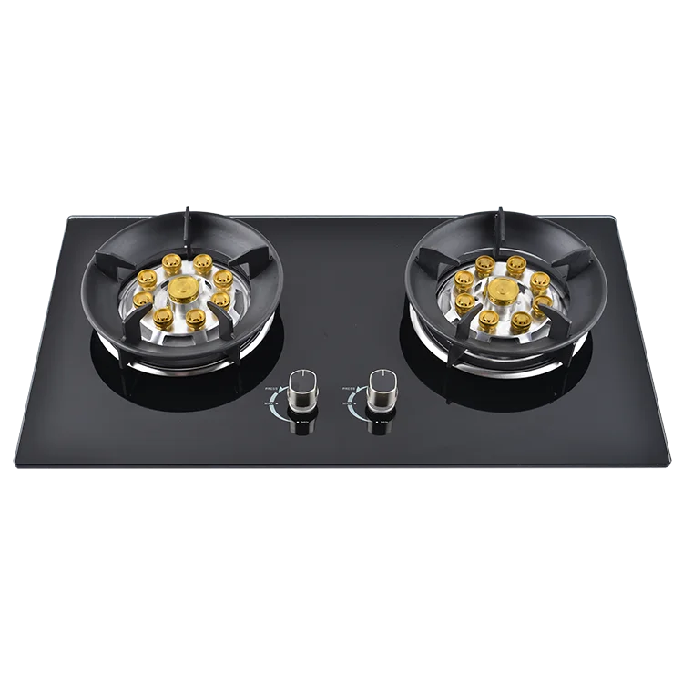 Wholesale 2 gas burners custom colored tempered glass gas stoves