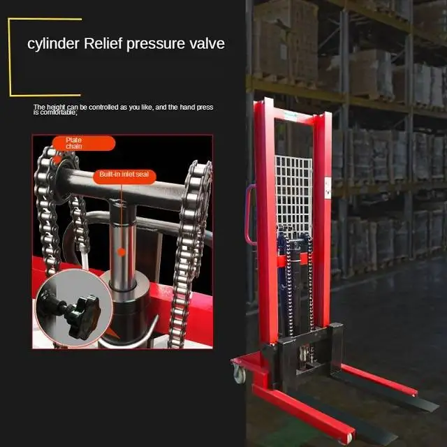 Tzbot Forklift Semi-electric Stacker Light Mini Lifting Platform Load 400kg 1.5