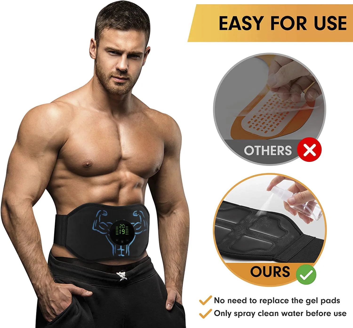 Ems Fitness Machines Wireless Electro Fitness Muscle Stimulation Equipment , Muscle Toner Ab Training Device Sports Fitness