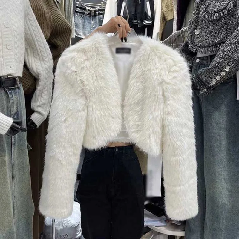 Hot selling winter style ladies jacket short fur coat womens