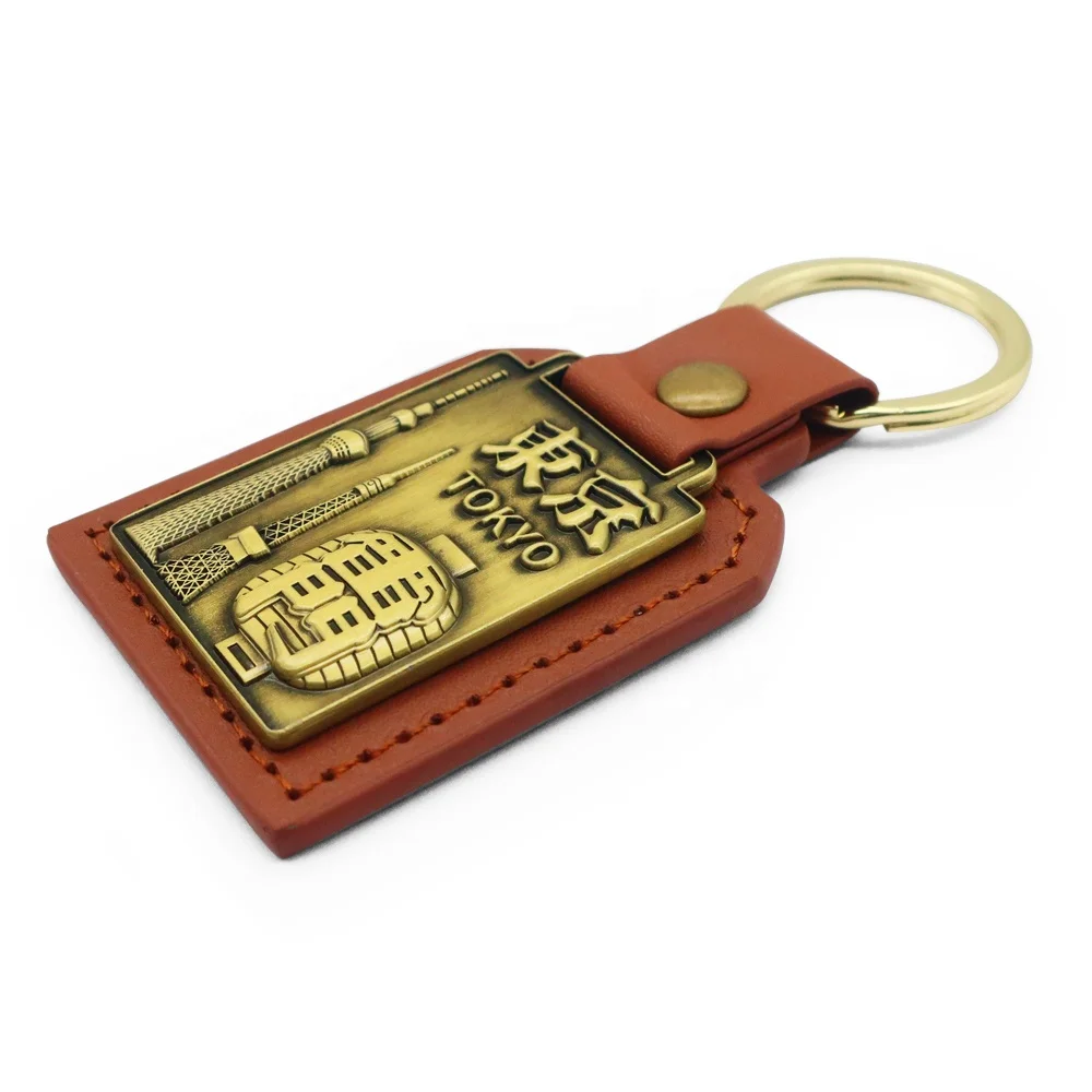 custom made  tokyo tower PU leather japan japanese traditional lucky cat keychain