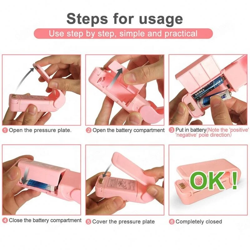 Household Portable Heat Seal Machine Manual Vacuum Food Sealer Portable Mini Food Sealing Machine Plastic Mini Bag Heat Sealer