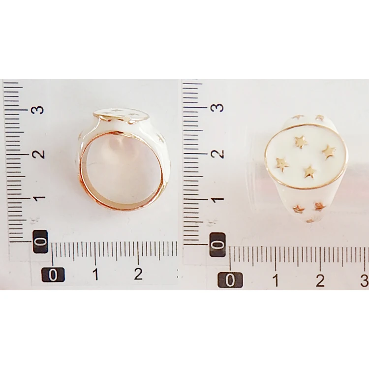 Лидер продаж, женское модное позолоченное кольцо из нержавеющей стали с белой эпоксидной смолой