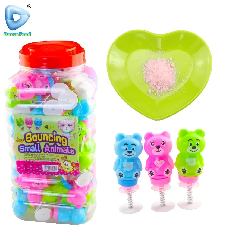 Оптовая продажа, на заказ, Весенняя игрушка с мультяшным животным, с кислым порошком, конфетами