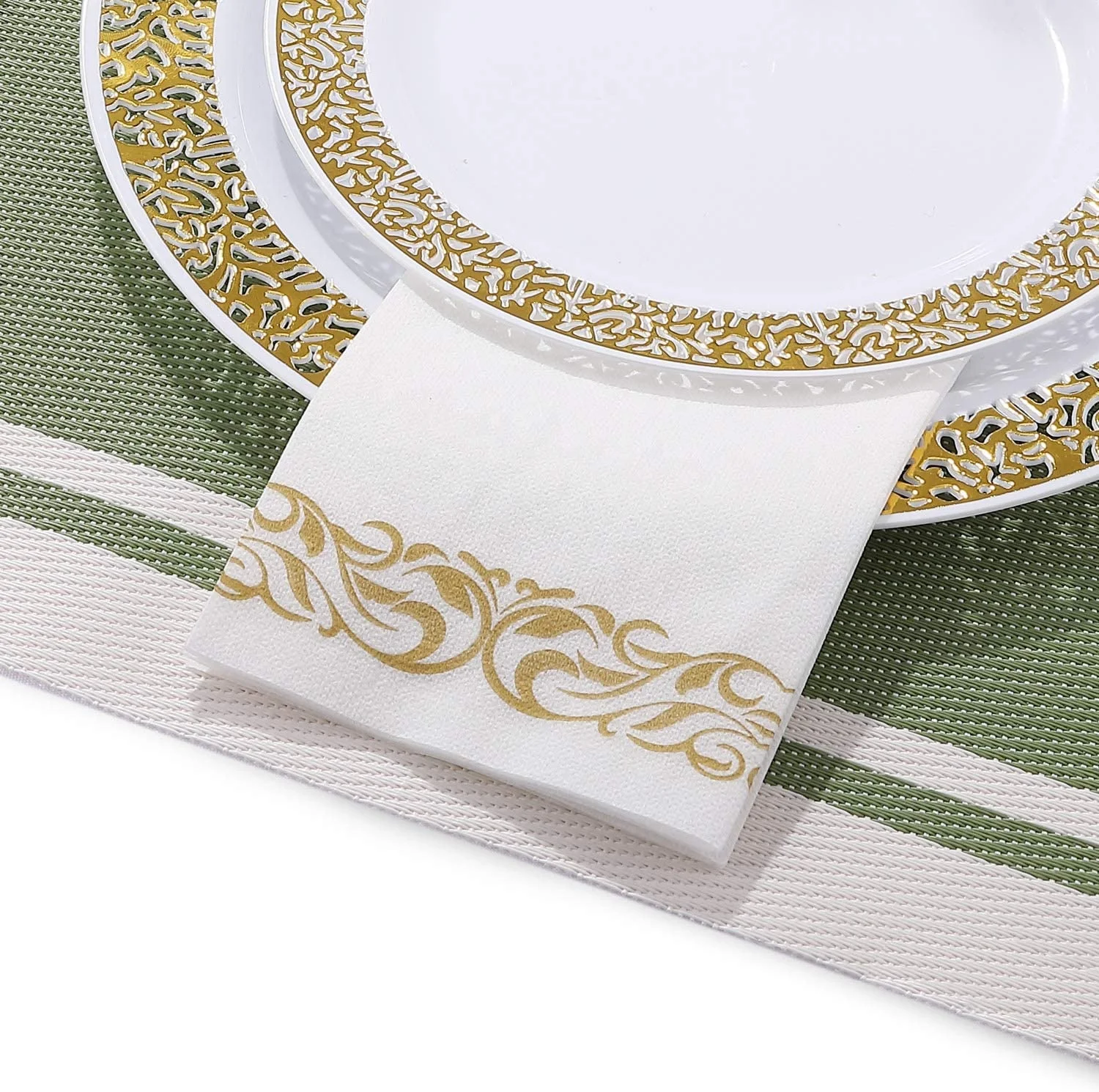 Custom Printed Eco-friendly Linen-like Dinner Napkins for Weddings and Events