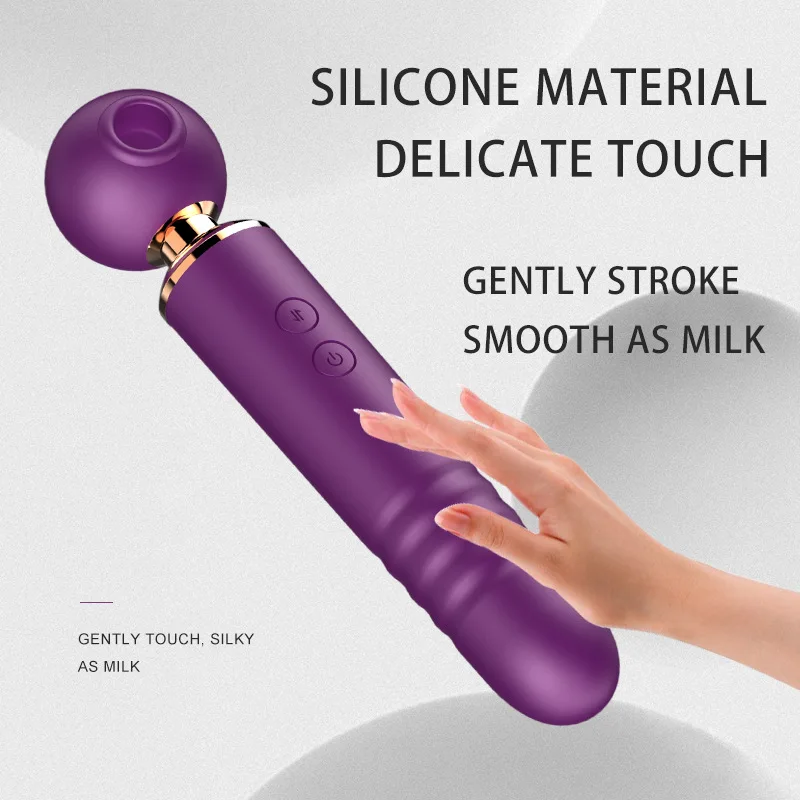 HMJ wholesale adult lady waterproof 2 in 1 clitoral female heat dildo sex toy women made in china av sex vibrator