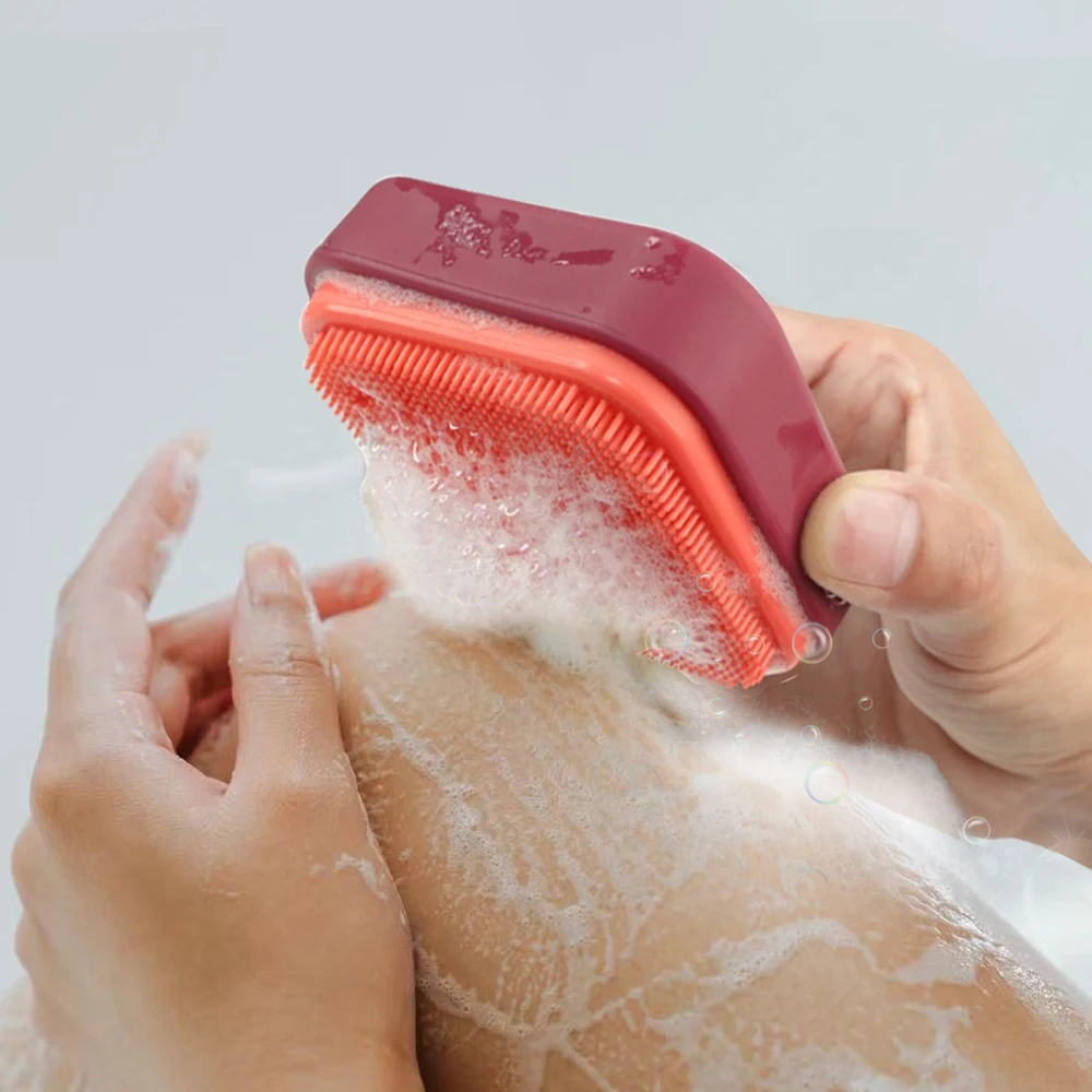 Wolife Original Design Handheld Shower Brush Multifunctional Silicone Bath Brush Portable Easy to Hang More Comfortable Bathing