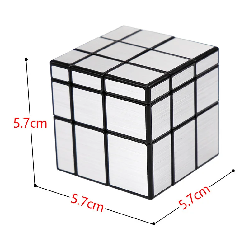 Stress Relief Toys Custom 2X2 Metallic Color Square Speed Magic Cube 3D 3X3 Fidget Plastic Silver Mirror Magic Cube Puzzle
