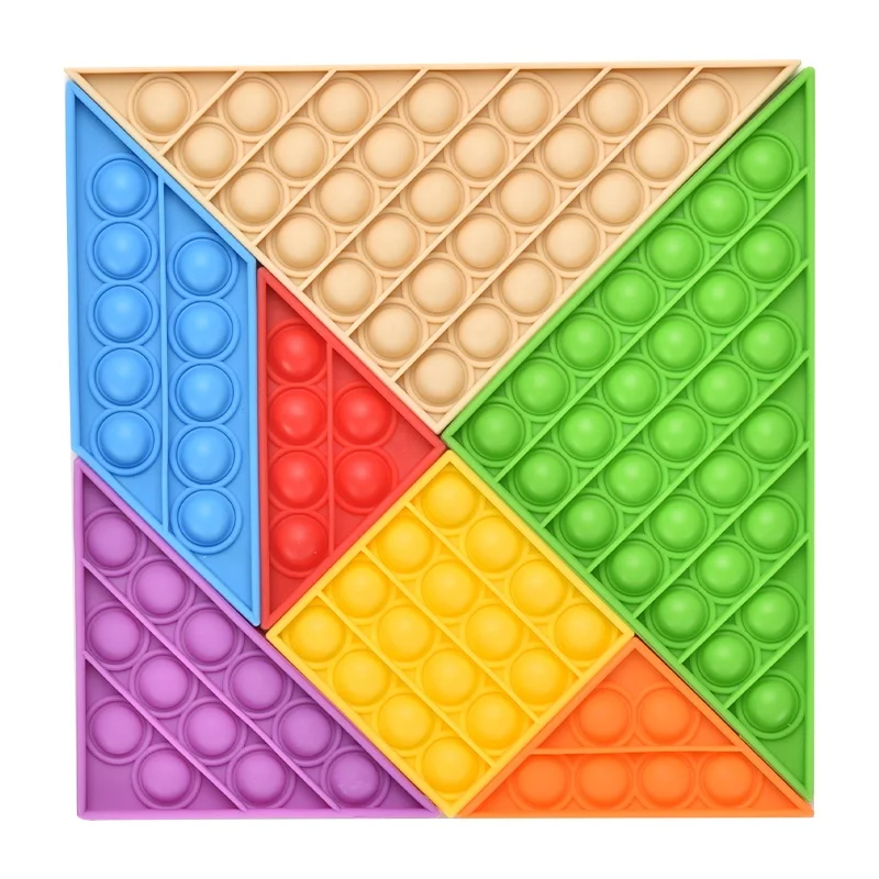 New Design Hotsale Pressing Silicone Tangram Puzzle Games for Children