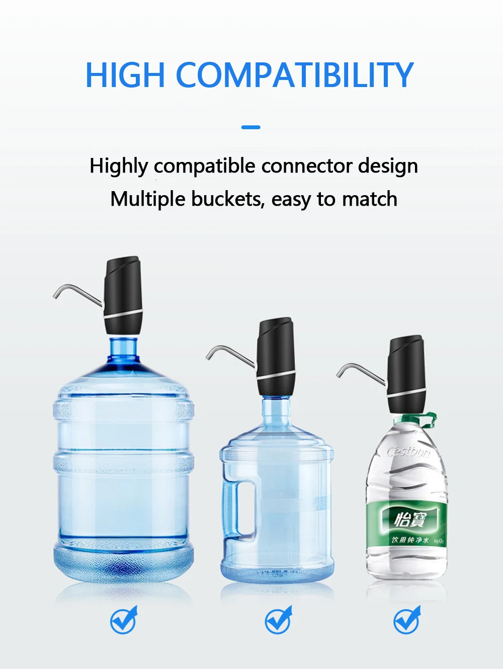 Free Sample Hot Selling Water Bottle Dispenser Pump Automatic Wireless Electric Drinking Water Pump For 5 Gallon Water Jugs