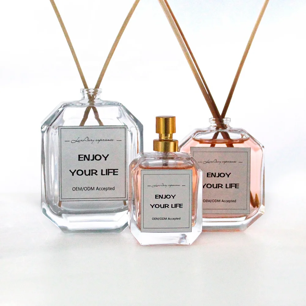 LANGXU piston sample wholesale uk cylinder round square diffuser bottle perfume oil bottles fancy with rubber plug reed box