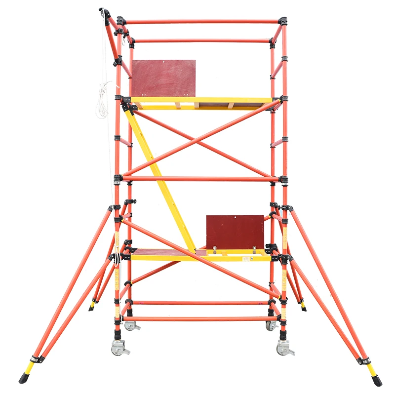 Insulated  Platform Scaffold Fiberglass Scaffold Plank with Wheels Corrosion Resistant Folding Safety Fiberglass Scaffolding