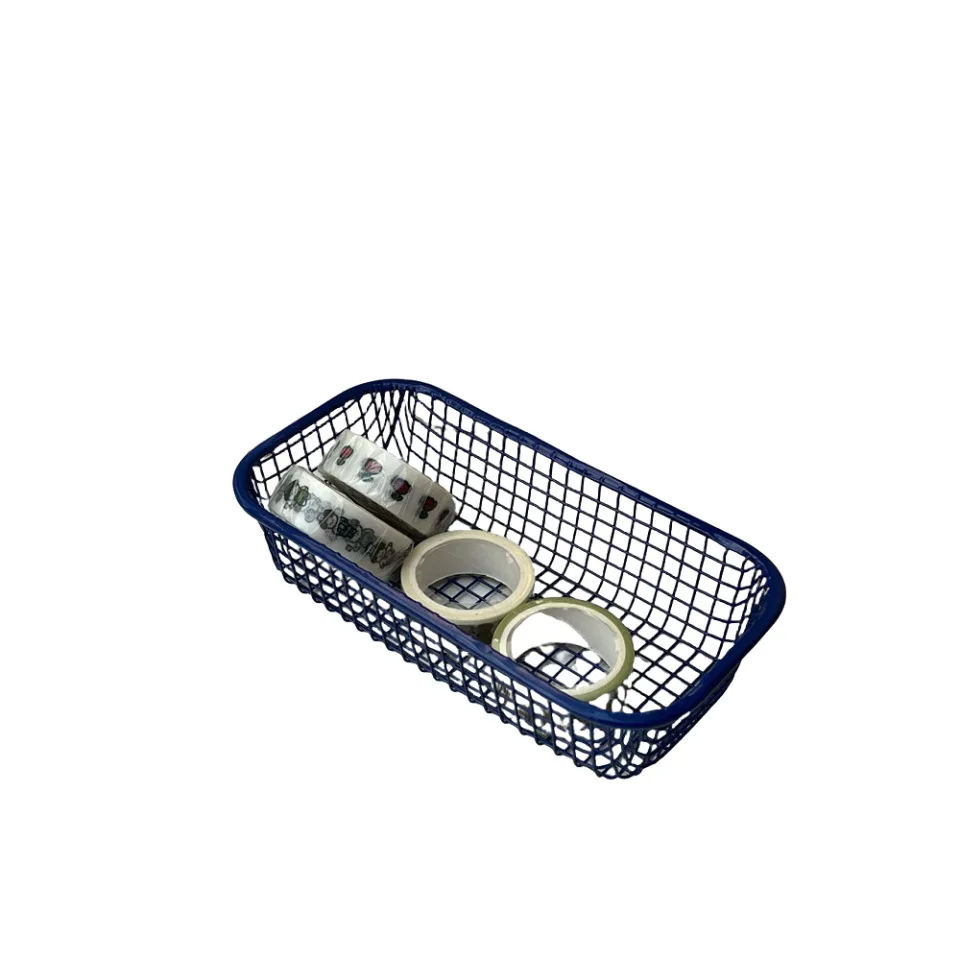 Desk sundry small objects storage basket Students office stationery storage box desktop iron finishing device