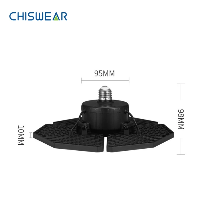 Garage Light with 3 Ajustable Panels and E26 Base,6500K Garage Ceiling Lights for Garage Barn Workshop Warehouse