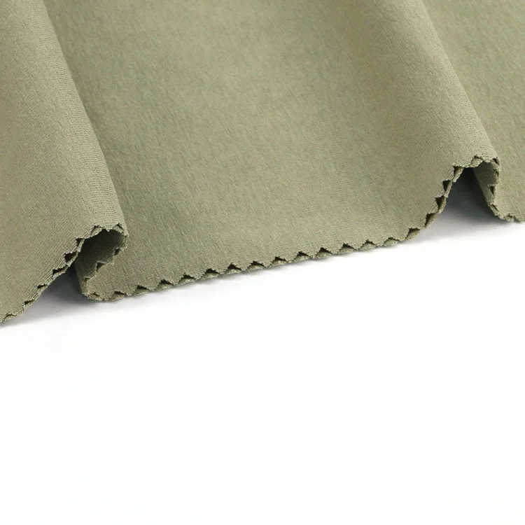 Imitation hemp single jersey dyed plain knitting 100% cotton fabric for T-shirt