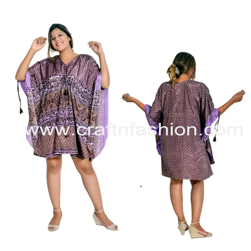Ladies Beach wear kaftan tops - Summer wear ladies Short Silk kaftan tunics - Wholesale kaftan dress