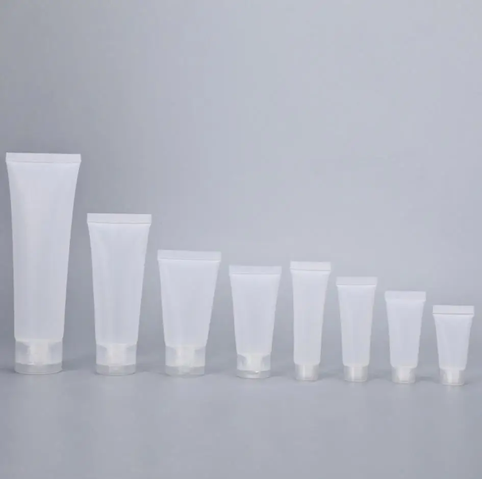 Custom 5ml 10ml 15ml 20ml 30ml 50ml 100ml PP cosmetic soft squeeze tube with flip top lid cream facial cleanser tubes packaging