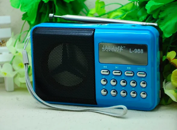 Цифровой портативный L-988 мини fm am радио динамик с высоким качеством поддержка sd карта