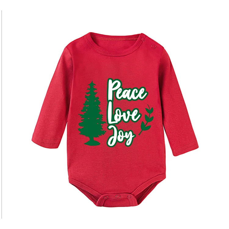 Custom Baby clothes high quality 100% combed cotton baby clothes christmas my first christmas baby girl christmas clothes