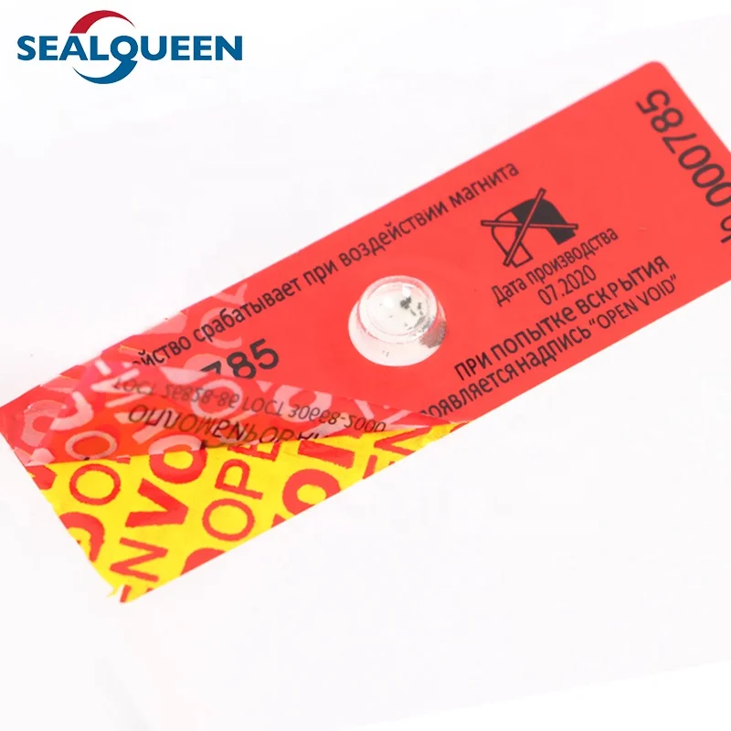 Custom Logo Water Meter Magnetic Tamper Evident Seal Security Labels Sticker With Anti - Magnet Impact
