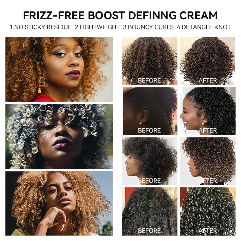 Private Label Natural Shea Butter Enhancing Smooth Anti frizz Deep Moisturizing Defining Hair Curl Cream