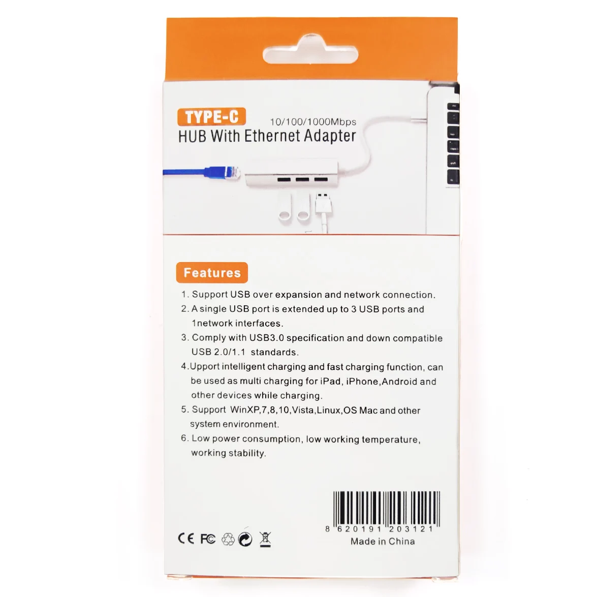 USB 3 1 USB-C Type-C к сетевому кабелю концентратор порта RJ45