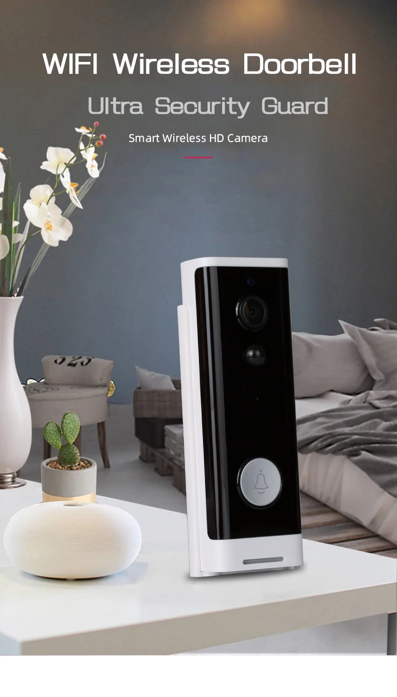  Комнатный беспроводной дверной звонок 1080P Tuya Smart Life с камерой Wi-Fi Звонок Dingdong в