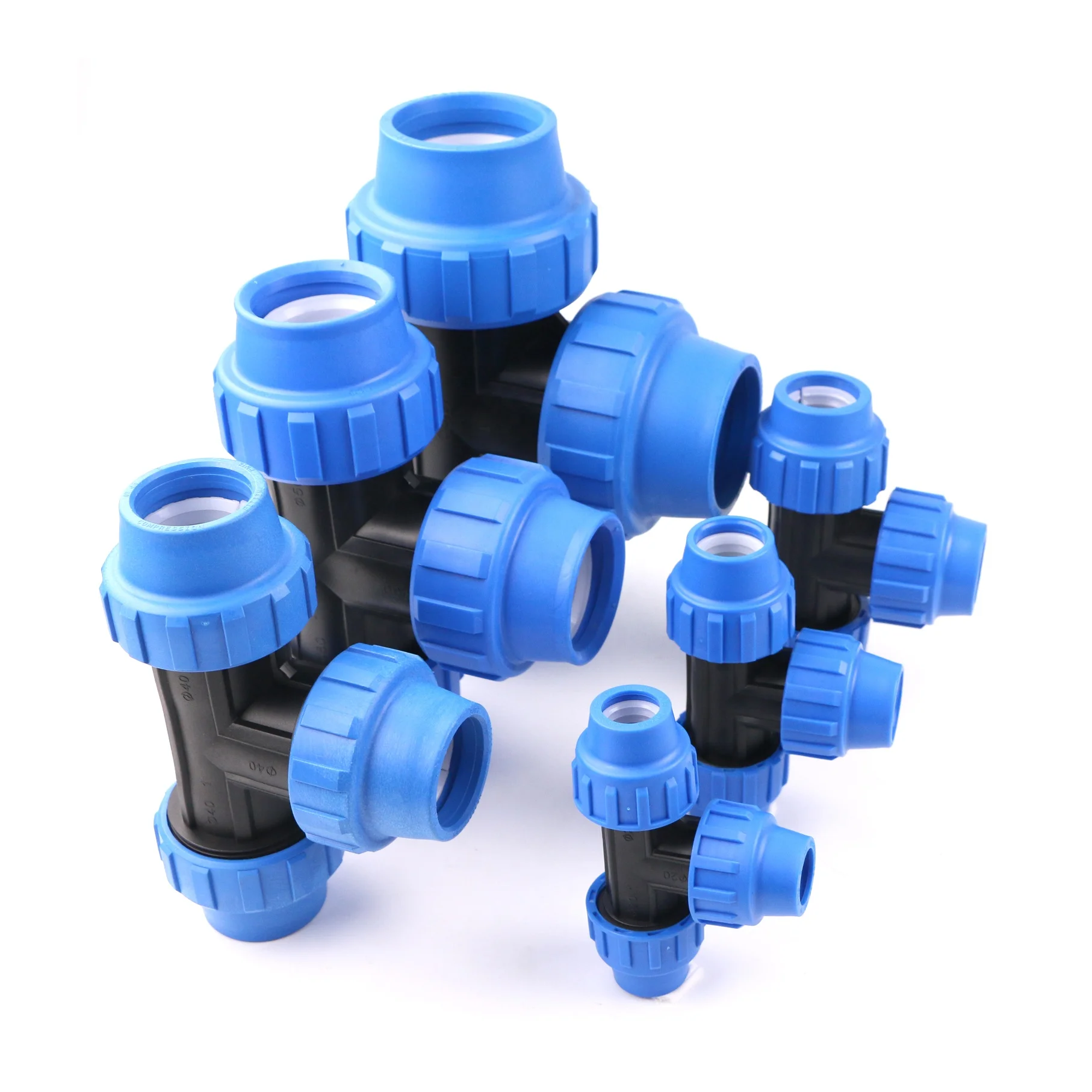 High quality agriculture irrigation hdpe pp compression tee fitting