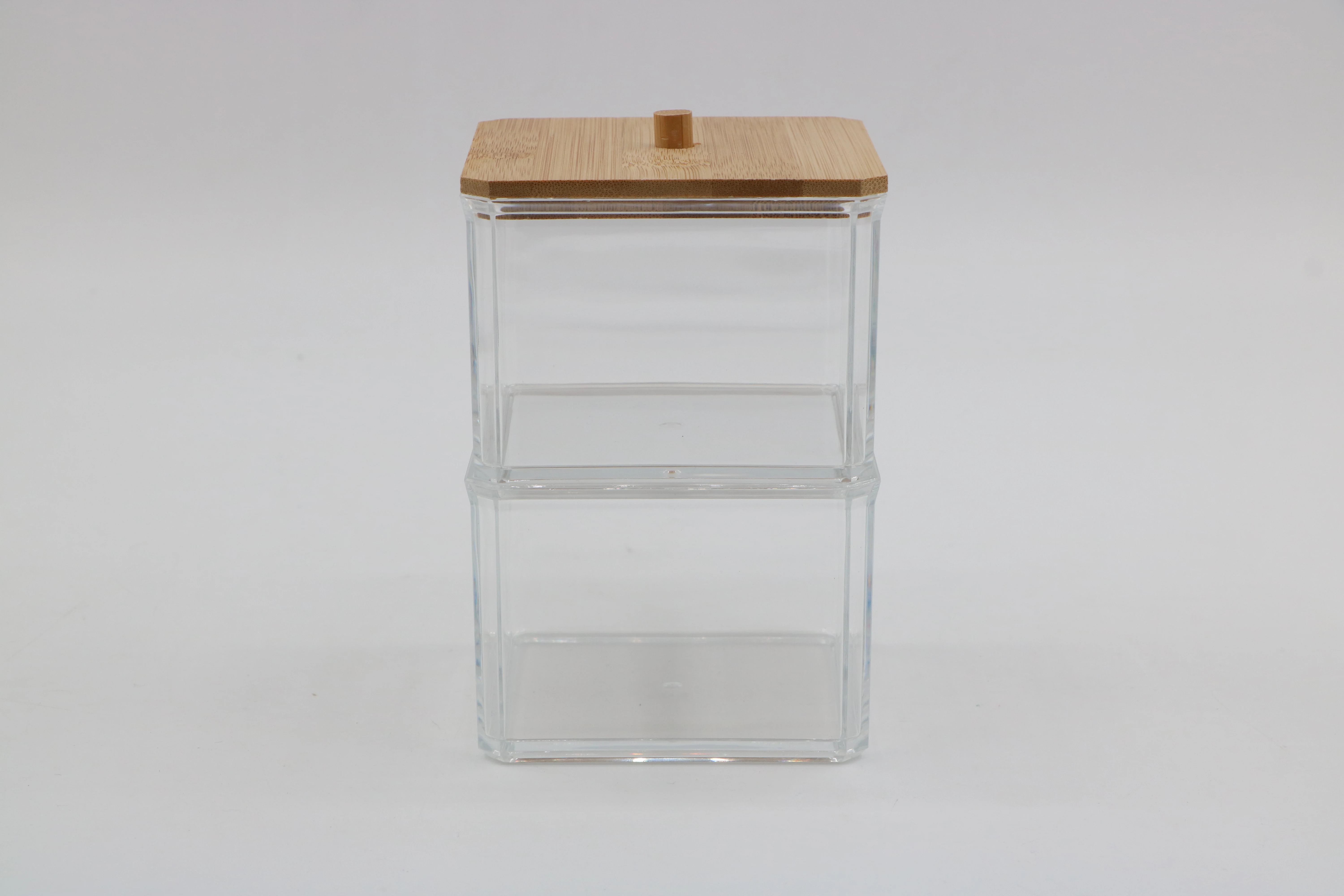 Recycle material bamboo Jewelry storage cosmetic box makeup storage organizer