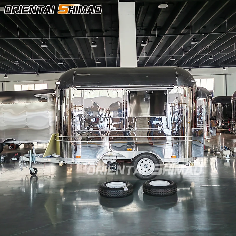 Fully Equipped Restaurant Airstream Concession Food Trailer Mobile Pizza Truck Hamburgers Coffee Fast Food Truck