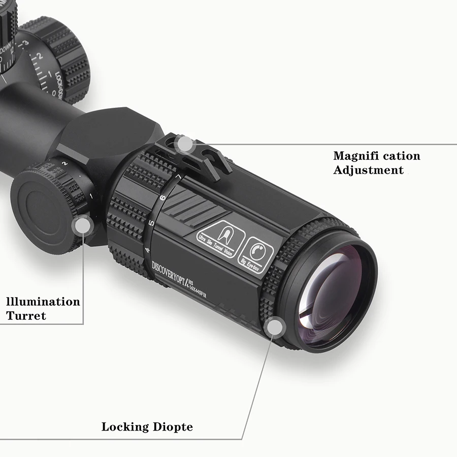 Discoveryopt Optics Scope HS 4-16X44SFIR FFP 30mm tube scope sight telescope with illumination