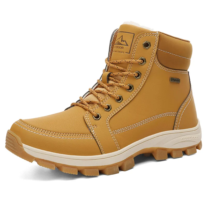 
In Stock Outdoor Suede Pu Leather Anti Slip Wearable Outdoor Safety Work Men Hiking Boot Shoes Men Outdoor 