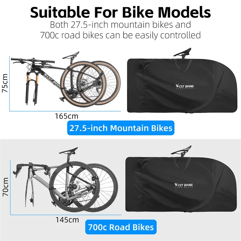 WEST BIKING Wholesale Custom Bicycle Wheel Bag Waterproof Folding Bike Bags Covers Dustproof Portable Bicycle Carry Loading Bag