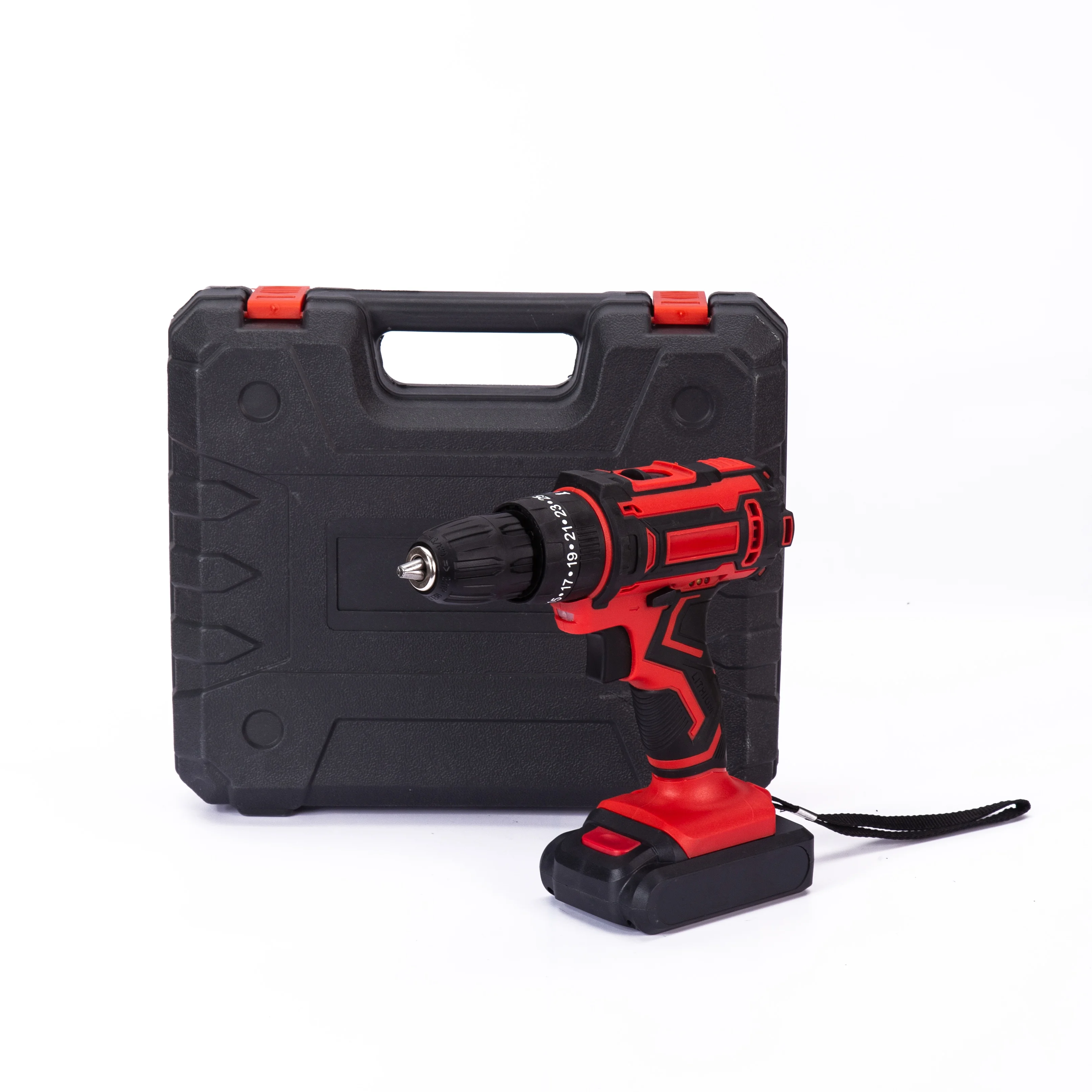 TIAIS T8027-21 Lithium Battery Red Drill Cordless Power Tools Rechargeable Driver Drill 21V Cordless Brushless Impact Drill