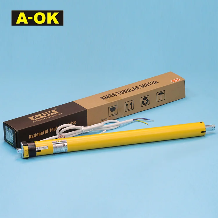 AM35-10/17-E Factory Price Motorized Roller Blinds Shutter 35mm Rechargeable A-OK Motor Tubular Curtain a OK