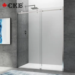 CKB 5 Years Warranty Bathroom Chrome Brushed Nickel Stainless Steel Sliding Frameless Shower Room