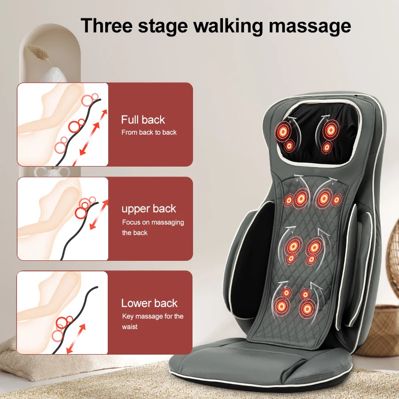 puff ventilation back and neck knead shiatsu heat car head vibration chair pad massager portable seat massage cushion for body