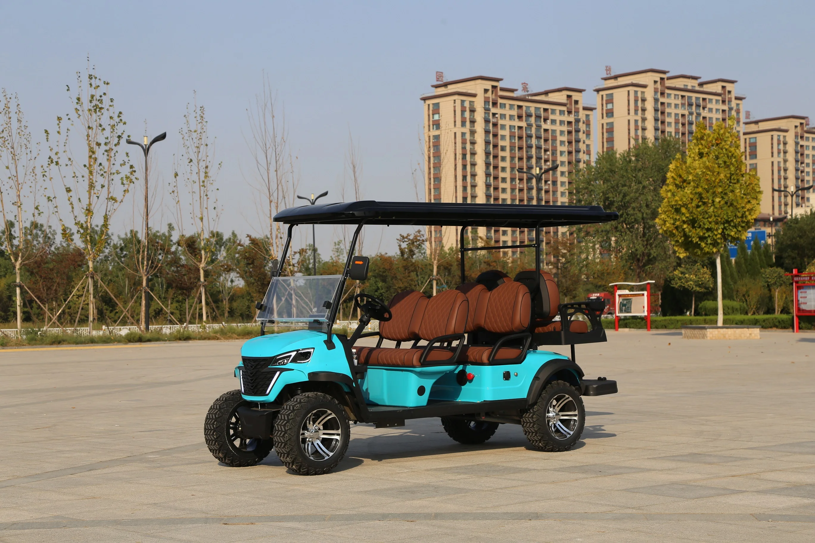 Off-Road 4 Wheel Motor Drive Golf Cart Club Car 6 Seats Lithium Battery 60v Electric Golf Cart Buggy Car For Sale