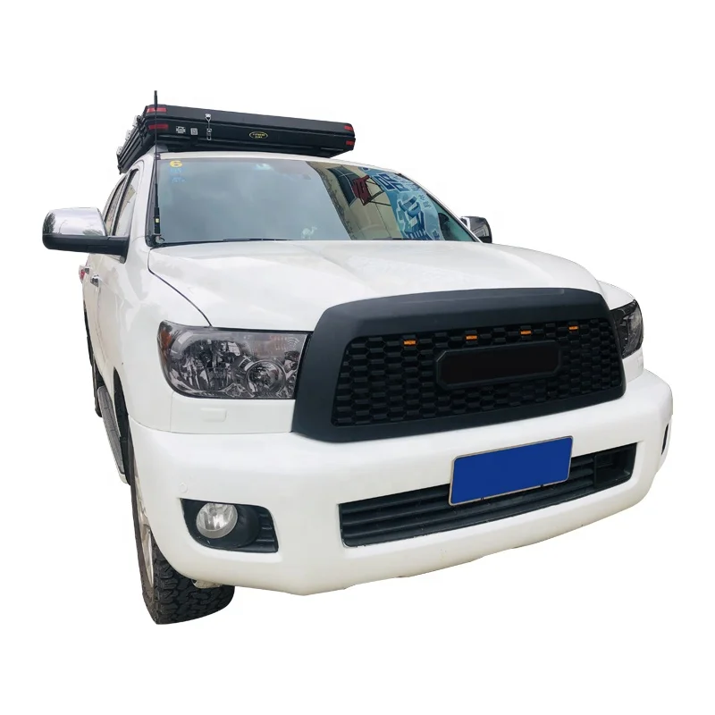 4x4 SUV Car Accessories Led Lights Auto Front Bumper Grill Grille Fit for Toyota Sequoia TRD 2010-2018 ABS